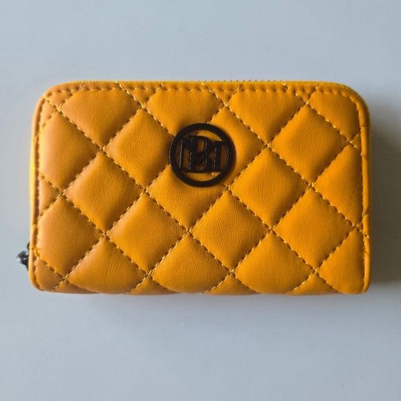 Badgley Mischka Handbags - Badgley Mischka Mustard Yellow Small Quilted  Wallet